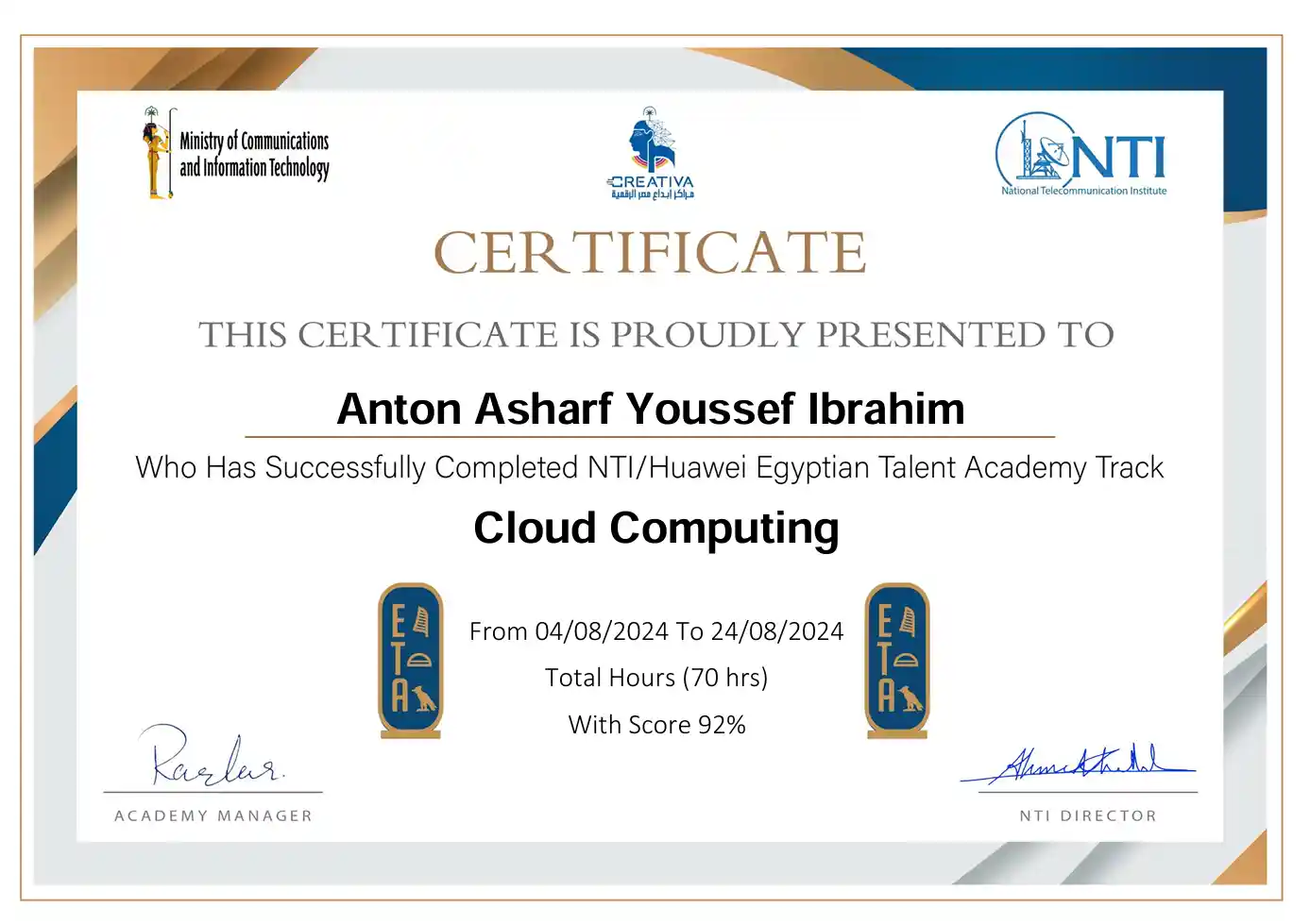 Cloud Computing 70hrs Training